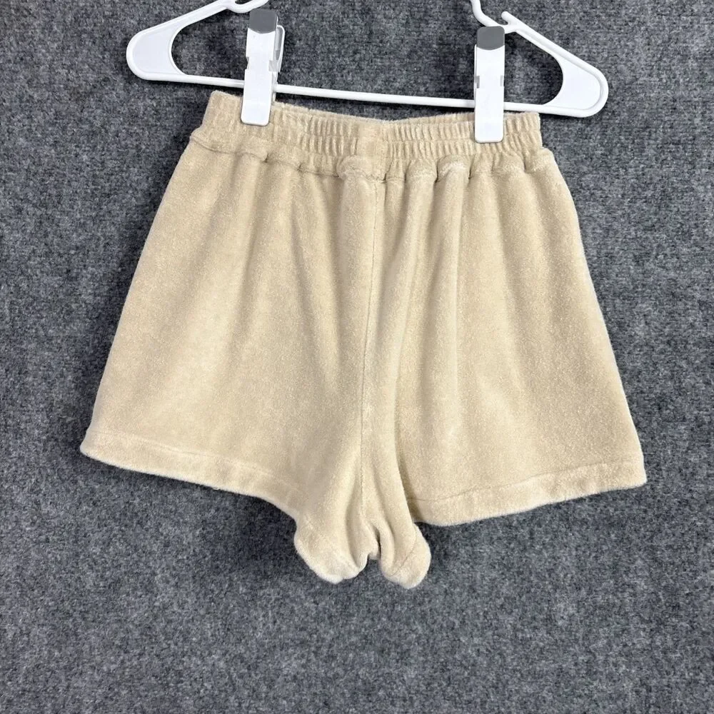 Frankies Bikinis Shorts Womens Size M Beige Coco Terry Pool Lounge Beach - Picture 2 of 10